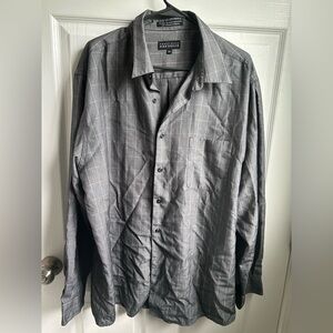 Perry Ellis Portfolio Gray Button-Up Shirt